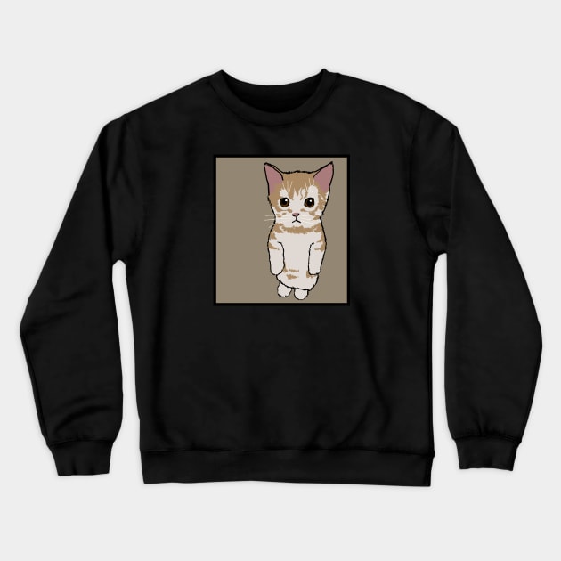 Adorable Kitten Meme Crewneck Sweatshirt by pomoyo